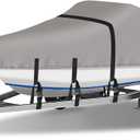 Boat Cover 16-18.5 ft Waterproof Boat Covers Fits Bass, V-Hull and Tri-Hull, Fish & Ski, Runabout Bowrider Boat, 16' 17' 18.5' Foot Heavy Duty Canvas Trailerable Boat Cover Gray (B: 16'-18.5' Long, Beam width up to 94")
