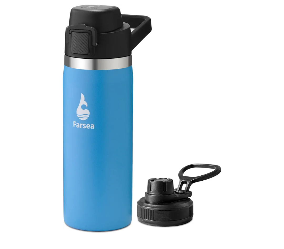 Farsea Insulated Water Bottle, Leak Proof Locking Lid with Soft Silicone Spout, Stainless Steel,Leak Proof, Double Walled Vacuum Insulated, BPA-Free, 24 Hr Cold, Wide Mouth, Sports & Travel Bottle
