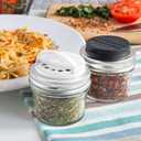 Jarware Spice Lids for Regular Mouth Mason Jars, Set of 2, Black and White