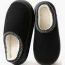 Women's Fuzzy Memory Foam Slippers Lightweight Home Slippers Fluffy Winter House Shoes Indoor and Outdoor (Black, Size 40-41)