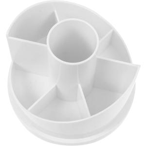 DOITOOL 1pc Rotatable Brush Holder and Stationery Organizer Multi-functional Makeup Tool Storage for Desk Container for Use (14.8x14.8cm, White)