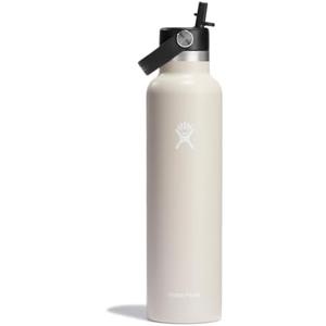 Hydro Flask Water Bottle - Insulated Stainless Steel - Straw Lid, Non Spill, Leakproof 24 Oz Oat Tan