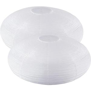 White Oval Paper Lanterns-22in Large Hanging Paper Lantern Lamp, Chinese/Japanese Paper Pendant Lampshade for Party Decoration, Wedding, Home Decor Paper Ceiling Lampshade(2 Pack)