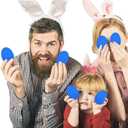Plastic Easter Eggs for Holiday Decorations and Celebrations, 30 Pcs (Blue)