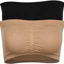 BINACL Women's Bandeau Bralette, Summer Strapless Removable Padded Seamless Basic Layer Tube Top Bra 2/3 Packs, XX-Large 