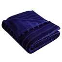 FINENESS Couch Lightweight Warm Throw Blanket Navy Blue 50" x 60",Travel Blanket Cozy Plush Fuzzy Plaid Striped Blankets for Sofa