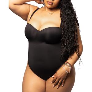 CountourMe Bodysuit, Plus Size Body Shaper Tummy Control, Invisible Shapewear Bodysuits for Women (X-Large, Black)