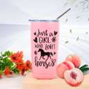 Horse Lover Gifts for Women Horse Stuff Cool Gifts Include Tumbler Mug Makeup Bag Baseball Hat Bracelet Hair Band Socks Card for Birthday Christmas