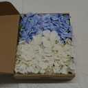 Cherica 20 Pcs Blue and White Hydrangea Artificial Flowers Bulk, Faux Hydrangea Flowers Heads, Artificial Fake Silk Hydrangea Flowers with Stems, White Flowers Artificial for Decoration Wedding Décor