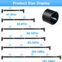 Extra Long Tension Curtain Rod, Black, 41-146 Inch (4-12ft), Tension Rod