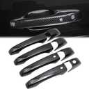 Dreamseek Door Handle Cover Compatible with Jeep Grand Cherokee Patriot Compass 07-13, Chrysler 200 300 Sebring,Dodge Avenger Caliber Magnum Durango Molding Trim Carbon Fiber Pattern W/Smart Keyhole