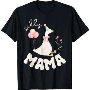 Silly Goose Mom Birthday Family Matching Party T-Shirt, M