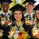 Graduation Decorations 2026, Gold Graduation Centerpiece Sticks, 16pcs Class of 2026 Party Table Toppers Grad Cap Sticks Centerpiece Table Decorations for High School College Graduation Party Supplies