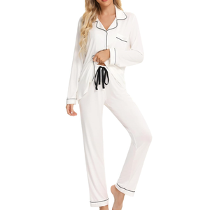 Pajama Set For Women Long Sleeve Shirt And Pajama Pants Soft Pjs Lounge Sets, Size S