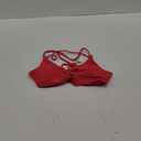 Women's Twist Backless Criss Cross Back Bathing Swimwear Cheeky Bikini Top (Red, Small)