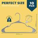 Lifemaster Plastic Clothes Hangers  Heavy Duty Hanger Set, for Organizing Clothes, Dresses, and Coat, Holds Up to 5 lbs, Space-Saving Hangers with Non-Slip Shoulder Grooves, Pack of 10, Gray