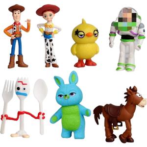 Action Figures Toys Set, 1.5-2.3 inches Tall Action Figures with Woody, Buzz and Jessie ,Toy Anime Figurines Characters (7 Pack)