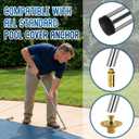 YUNVI Pool Cover Tool Set,30 1/2 inch Stainless Steel Pool Cover Rod with Hex Key,Swimming Pool Cover Installation and Removal Tool for Standard Pool Cover Anchors
