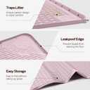 Cat Litter Mat, XXL Extra Large 50" x 35" Silicone Mat Litter Trapping Mat for Scatter Control, Soft on Kitty Paws, Easy to Clean (Pink)