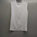 Men's UPF 50+ Sleeveless Workout Swim Shirts Quick Dry Running Tank Tops UV Protection Muscle Tees White XL