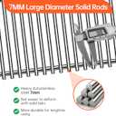 1Pack 7MM Stainless Steel Grill Cooking Grid Grates Replacement Parts for Charbroil 463420508, 463420511, 463436214, 463440109 for Thermos, Master Chef, Backyard Gas Grill