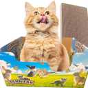 Cat Scratching Pads Heavy Duty Cardboard Cat Scratcher Box and Cat Bed with Refillable Double-Sided Cardboard Scratch Pads for Indoor Cats (Green)