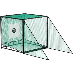 MR Golf Driving Cage - 10x10ft, Hitting Net with Target Cloth & Steel Frame for Full Swing Indoor/Outdoor Practice