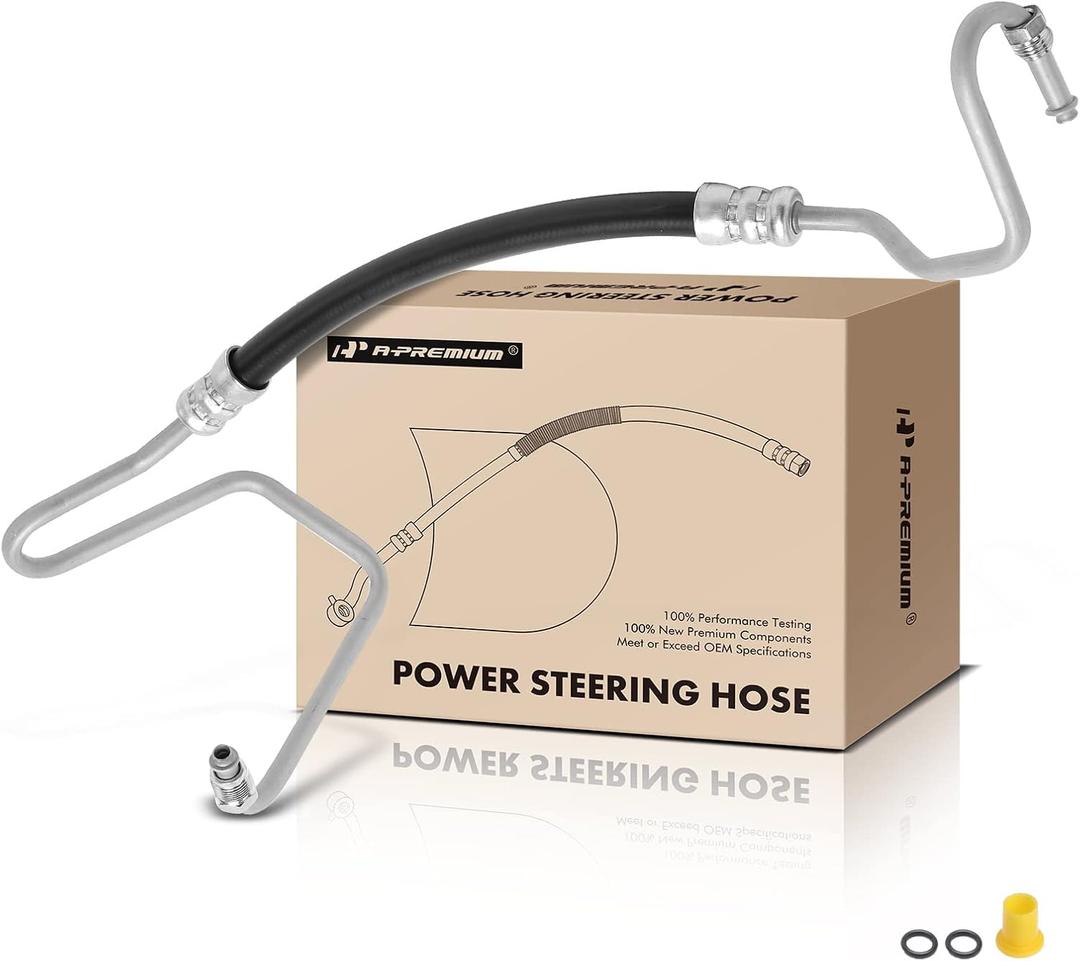 A-Premium Power Steering Hose Pressure Hose Line Assembly Compatible with GMC Savana 1500 2500 3500 & Chevrolet Express 1500 2500 3500, 1999 2000 2001 2002, 5.0L 5.7L, with O-ring, Pump To Rack