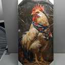 High Glossy Roosters Canvas Wall Art 32"x16" Painting Print, Chicken Artwork Wall Decor Picture, Farm Animal Portrait for Living Dining Room Kitchen Lobby Home Ranch House Farmhouse Decoration, Rooster, 32"L x 16"W