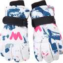 Kids Winter Gloves Water-repellent Warm Cold Weather Sport Cycling Gloves Windproof Non-Slip for Boys Girls 5-8 Years (Red)