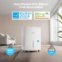 6500 Sq.Ft Energy Star Dehumidifier for Basement, 120 Pints Home Dehumidifier with Drain Hose for Large Room Crawl Space, Dehumidifiers with Smart Humidity Control, 1.32 Gal Water Tank, Auto Defrost