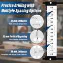 Upgraded 5mm Shelf Pin Jig, Shelf Hole Jig with 1/4" and 5mm Self Centering Drill Bits, Adjustable Shelf Pin Drilling Jig with Indexing Pin, ABS Transparent Plate, Enhanced Durability