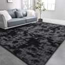 TWINNIS Large Area Rugs for Living Room Bedroom, 6x9 Feet, Super Soft Indoor Thickened Memory-Foam Carpets Easy-Cleaning, Modern Aesthetic Comfy Rug for Kids Room Home Decor, Tie-Dyed Dark Gray (5'11" x 8'11" (Rectangular)