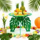 Lallisa 12" Palm Tropical Cake Stand for Hawaiian Party Cupcake Stand Jungle Luau Decorations Hawaiian Cupcake Holder for Tropical Themed Safari Zoo Birthday Party Favor Supplies