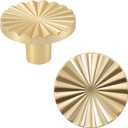 6 Pack Gold Kitchen Cabinet knobs and Pulls - Brushed Gold Zinc Cupboard Drawer Handles for Dresser Drawers (37 mm)