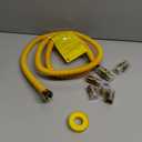 72" Flexible Gas Line Kit for Dryer, Stove, Range, Stainless Steel Gas Dryer Connector Kit, Fitting size: 1/2" FIP & 1/2" MIP & 3/4" MIP Fitting, Not Fit All Appliance, Yellow