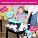 Peppa Pig Booster Seat with Tray, Toddler Dining Chair for Kitchen Table with Adjustable Tray, Cup Holder & Safety Straps, Portable, Easy to Clean, Fits Most Chairs