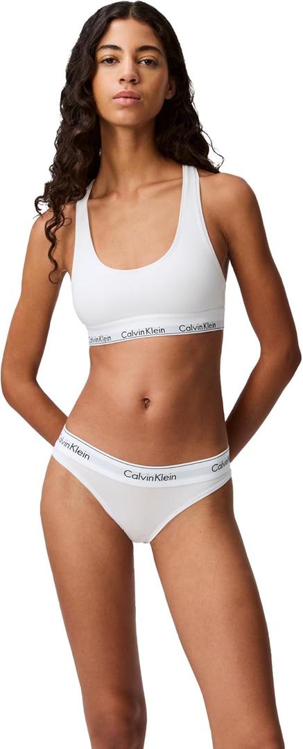 Calvin Klein Womens Modern Cotton Unlined Wireless Bralette (Small, White)