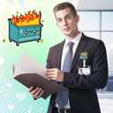 Geyoga Dumpster Fire Everything's Fine Gifts Set Includes Funny Horizontal ID Badge Holder and Retractable Badge Reel with Alligator Clip for Worker Doctor Nurse Teacher Office Accessories(Green)