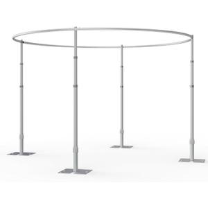 EMART Backdrop Stand Heavy Duty 10x10Ft, Round Pipe and Drape Photo Background Support Kit, Adjustable Metal Frame with Flat Base for Photography Wedding Birthday Party Decorations (Silver)