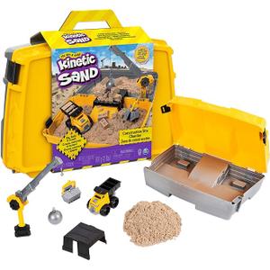 Kinetic Sand, Construction Site Folding Sandbox with 2lbs Play Sand & Toy Truck, Sensory Toys for Kids Ages 3 and up