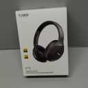 TOZO HT3 Hybrid Noise Cancelling Headphones, 90H Battery Life Wireless Over Ear Bluetooth 6.0 Foldable Headset, AI Voice Assistant with 5 Mics, Connect 2 Devices and Hi-Res Sound, 32 EQ Audio Presets (Titanium Black)