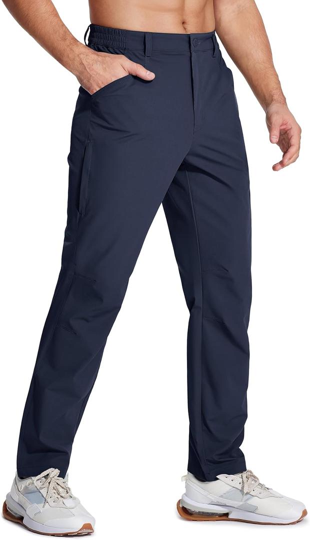 MAGCOMSEN Men's Lightweight Hiking Pants with 4 Pockets Water Resistant Quick Dry Fishing Travel Work Outddoor Pants (30, Navy)
