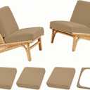 Patio Stretch Cushion Covers, Chair Cushion Covers& Sofa Replacement Slipcovers for Patio Furniture Cushion Covers, Washable Reusable Furniture Protector (4, Khaki)