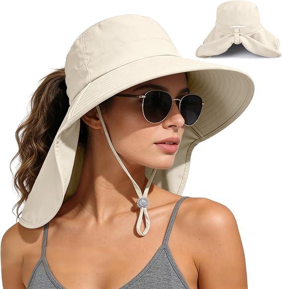 Sun Hat Fishing Hats for Women UV Protection Beige