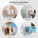 Laundry Drying Rack Wall Mount - Towel Rack Collapsible, Retractable Drying Rack Easy Install Space Saving with 5 Drying Rods, 32"