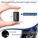 Motorcycle Wireless CarPlay Bluetooth Adapter Compatible with Harley Davidson 2024 Road Glide/Street Glide 2025 Street Glide Accessories with Passthrough USB-C Charging Port Plug and Play