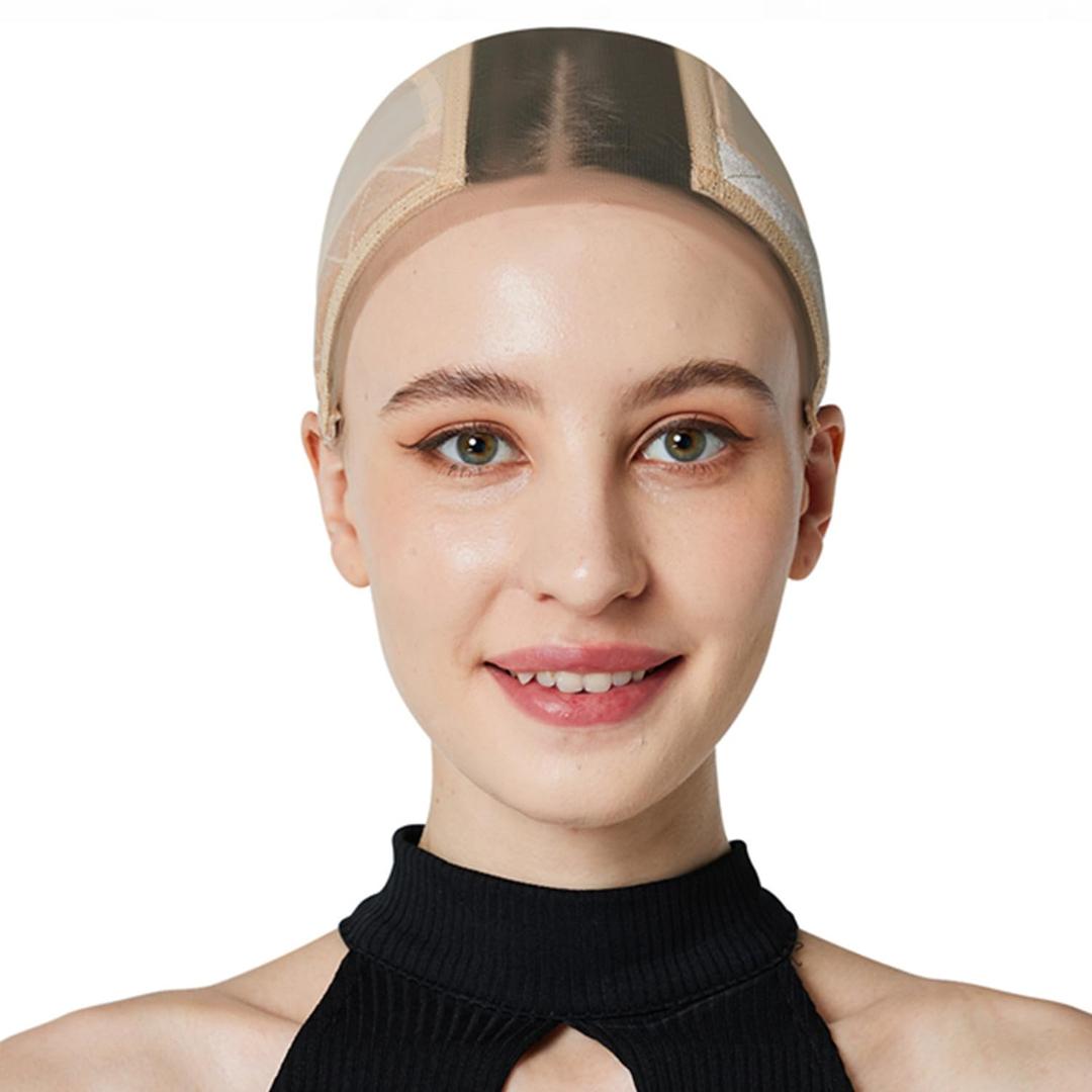 Lace Wig Cap for Women,Adjustable Wig Grip Cap with Velvet Band for Keeping Wigs In Place,Non Slip Caps Make Your Wigs Be Glueless(Nude)