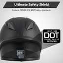 Kids Motorcycle Helmets Youth Full Face Helmet, DOT Approved Street Dirt Bike ATV Off-Road Cascos para Motos Lightweight Helmet (Black, XL)