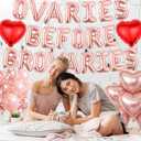 Ovaries Before Brovaries Balloons Banner - Galentines Day Decorations with Rose Gold Letter Foil Balloon, Girls Night Party Supplies for Women Friends Valentines Brunch Decor